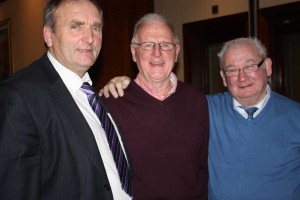 From (l) Eugene Fitzgerald President of IHU & INFC with former Millar Gold Cup winners Bob Allan and Christy Keogh. 